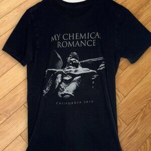 My Chemical Romance Angel Statue California 2019 Black T-Shirt Reprint Band Tour
